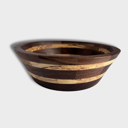 Segmented Black Walnut and Maple Bowl