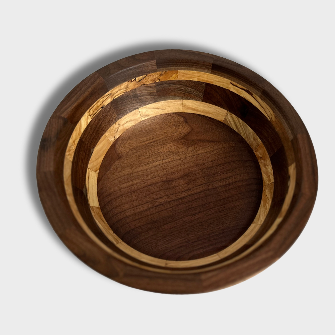 Segmented Black Walnut and Maple Bowl