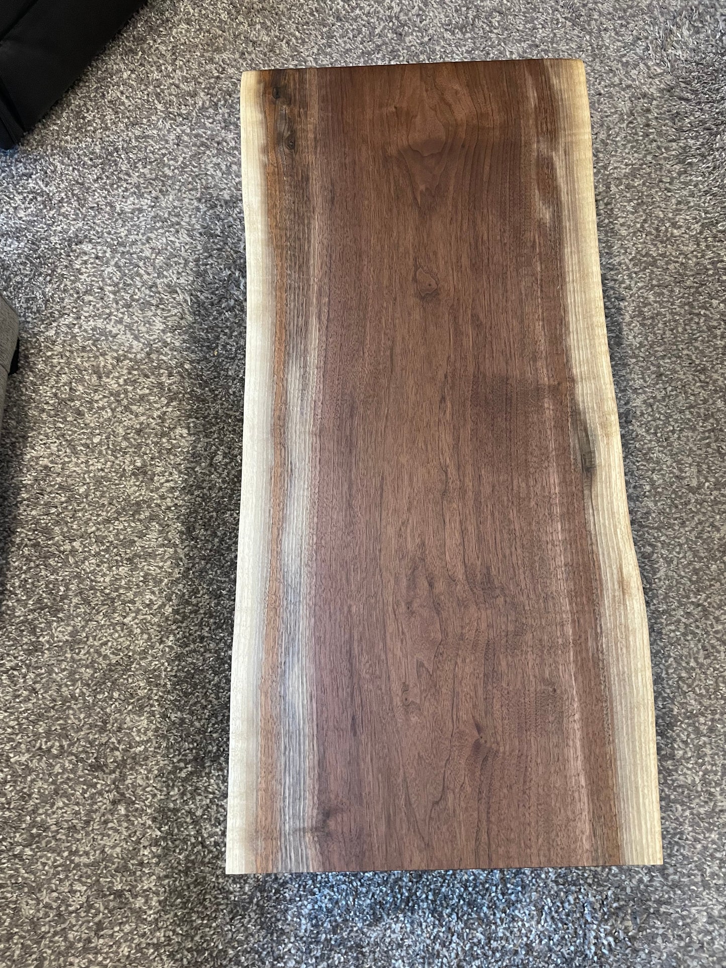 Black Walnut Coffee Table with Waterfall Leg